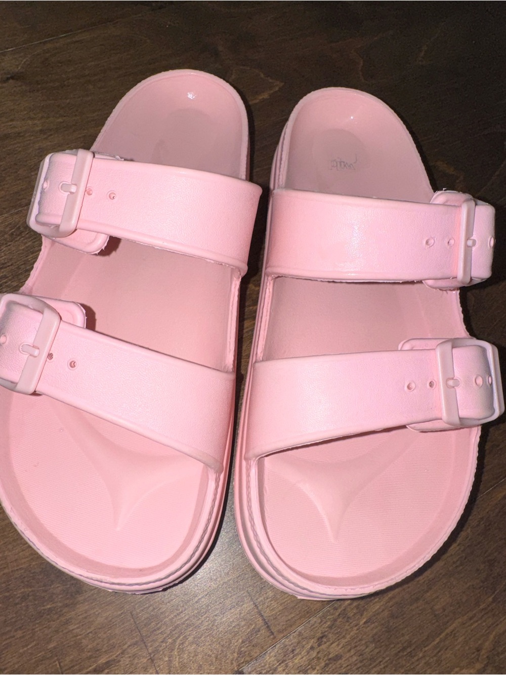 wild fable Pink Double-Buckle Slide Sandals